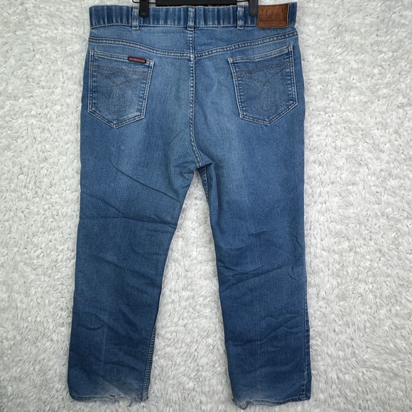 Vintage 80s Action Casuals by Levi Strauss Men's Blue Denim Jeans 40x30 Trashed‎ - Picture 2 of 14